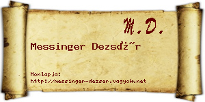 Messinger Dezsér névjegykártya